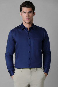 LOUIS PHILIPPE Men Self Design Formal Blue Shirt