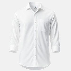 youth first Men Solid Casual White Shirt