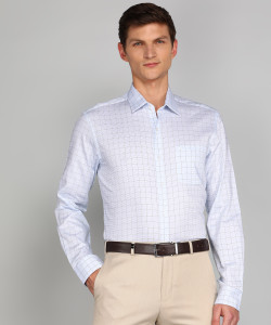 ARROW Men Checkered Formal Blue Shirt