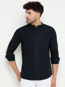 DUKE Men Solid Casual Black Shirt