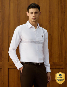 U.S. POLO ASSN. Men Striped Casual White Shirt