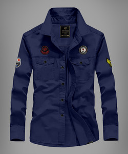 WOXEN Men Solid Casual Blue Shirt