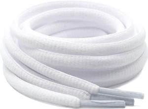 ELECSA Round white cotton shoe laces for casual(2 pair) Shoe Lace