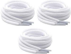 Vinylzone 3-Pair WHITE OWAL Shoe laces for Men/Women/Girls Shoe Lace