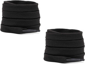 SHOESHINE Flat shoelace Hollow Thick (120cm) for casual shoes 2 Pair Black Shoe Lace