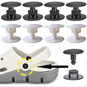KEE Universal Crocs Shoe Repair Rivets Replacement Button 4 Black and 4 White Shoes Shoe Lace