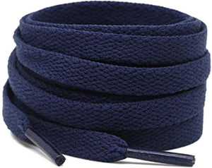 HAPPYMATES Flat Oval Shoes laces Athletic Shoe Laces for Sport(Navy Blue Flat 4pcs) Shoe Lace