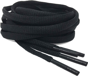 Wisdom Black Round Oval Shoe Lace 4 mm Thick Shoelace for Sport, Casual, Hiking, Sneaker Shoes & Boot ( 2 pair ) Shoe Lace