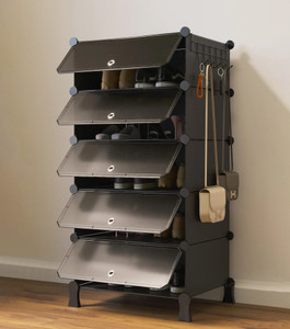 Sasimo 5-Shelf 5-Door Plastic Shoe Rack - Image 1