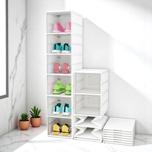 Aliens Foldable Shoe Organizer Storage Box/ Collapsible Shoe Rack/ Foldable Closet Plastic Collapsible Shoe Stand