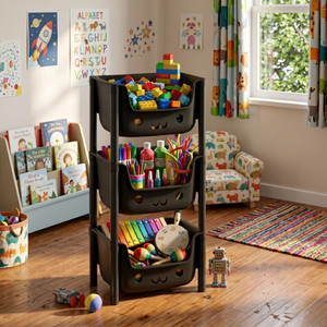 jondy Multi Layer Plastic Modular Fruits & Vegetable Trolley Plastic Free Standing Chest of Drawers