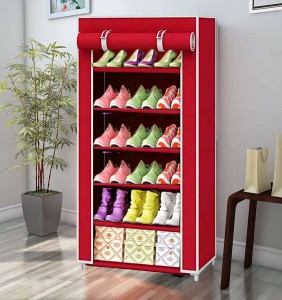 SHYAM JI Premium 6 shelf plastic Shoe/chappal/Book/Clothes Rack/ Stand/For Home18 Pairs Plastic Shoe Stand