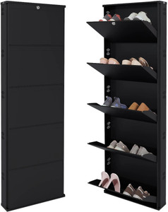 Jaimini Space-Saving 19 Inches Wide Wall-Mountable with Lock & Key for Home and Outdoor Metal Shoe Rack
