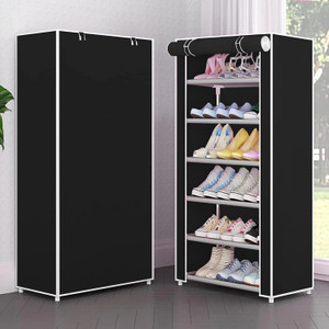 QURACK 6 Layer Black Metal Shoe Stand - Image 1