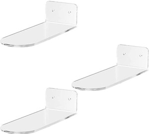 Feeling Well Acrylic Wall Mount Shoe Display Holder Stand Floating Shelves pack of 3 Plastic Shoe Stand
