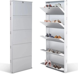 Jaimini Wall Mounted Metal Shoe Stand | Elegant Shoe Organizer | Metal Shoe Rack