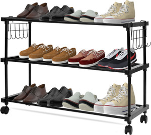 ADA High Density 3-Tier Iron Shoe Organizer Rack | Heavy Duty Shoe Cabinet | Metal Shoe Stand