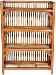 SHIFA Wooden Bamboo 4-Tier Rack Kitchen Organiser Bamboo, Solid Wood Bamboo, Solid Wood Shoe Stand