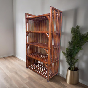 EVRA Cane, Bamboo, Engineered Wood Collapsible Shoe Stand