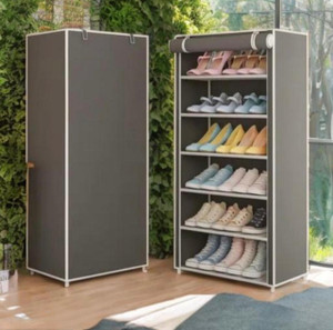 चौक्स प्रो CHOUXPRO Foldable 6-Layer Shoe Rack with Cover | Dustproof & Portable प्लास्टिक कोलेप्सिबल जूता स्टैंड