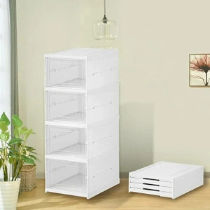 fullstar Multipurpose Foldable Storage Cabinet | Shoe Organizer for Home 4 Tier | Plastic Collapsible Shoe Stand