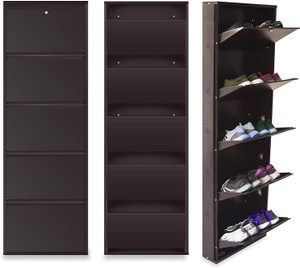moreyaji Wall-Mounted Shoe Rack with Doors Lock Cabinet, Space