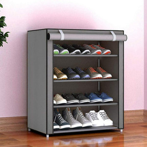 QURACK QURACK® 4 Layers Gray Shome, Bedroom, Living Room, Plastic Plastic Shoe Stand