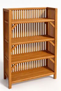 newway Wooden Bamboo 4-Tier Rack Kitchen Organiser Bamboo, Solid Wood, Cane, Engineered Wood Collapsible Shoe Stand