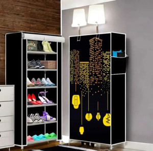 Shoefy Portable Foldable Almirah with Multiple Shelves for Bedroom, Home & Hostel Plastic Shoe Stand