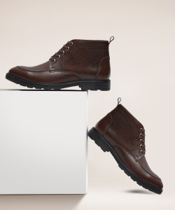LOUIS STITCH High Ankle Leather Brown Chukka Boots for Men Hiking Biking (LSBT-WBNDCKVS) UK10 Boots For Men