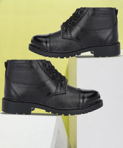 FRANZO DMS Ncc & Security Guard Light Weight Genuine Leather Boots For Men