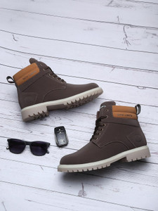 NEW LIMITS HUNK High Ankle Riding & Hiking Boots For Men Brown - Image 6