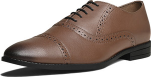 LOUIS STITCH Mens Tan Formal Oxford Lace Up Shoes LSRGOXTN - Size 7 UK Lace Up For Men