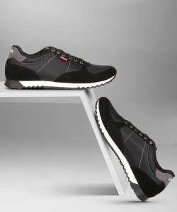 LEVI'S Men's Black Grey Sneakers Sneakers For Men