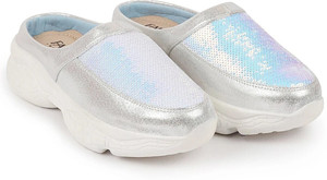 FAUSTO Evening Walking Fashion Stylish Comfort Back Open Embellished Mules Sneakers For Women