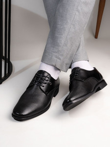 ALBERTO TORRESI Alberto Torresi Red Jaery Series Black Textured Leather Lace Up Shoe Lace Up For Men