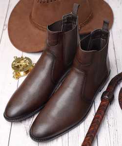 LOUIS STITCH Handmade Brunette Brown Chelsea Boots for Riding Biking for Men - RGCL - UK 10 Boots For Men