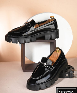 ASTEROID Mens Black Chunky Loafer - Image 6