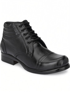 OMEE GOLD Police Boot Shoes for Mens Black Genuine Leather Durable Boots For Men