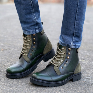 bacca bucci DRAGON Leather Boots for Bikers Riders Trekking Trail & Hiking with Fur Lining Boots For Men