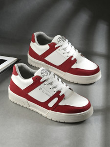EL PASO EL PASO Women Red Faux Leather Casual Lace Up Sneakers Sneakers For Women