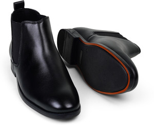 leacom Boys And Men Casual Comfortable Chelsea Slip-On Outdoor Synthetic Leather Boots For Men