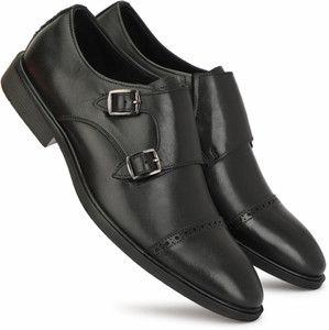 Varito 100 % Genuine Leather Officer Look Formal Monk Strap For Men