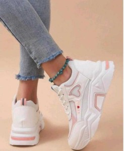 MEGPAR White New Stylish Look Comfortable Casual Shoes Womens And Girls Sneakers For Women