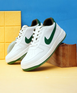 OSKY White Sneakers Sneakers For Men (White, Green) Sneakers For