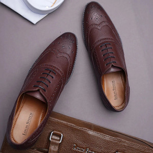 LOUIS STITCH Rosewood Brogue Wingtip Style Formal Shoes for Men - UK 11 Brogues For Men