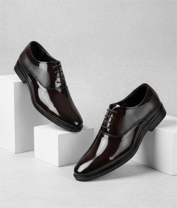 kickonus Men's Formal Dress Shoes Patent Leather Party wear Derby For Men