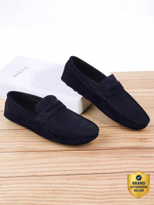 LOUIS STITCH Blue Suede Leather Casual Loafers for Men (ITSU) Size 10 Loafers For Men