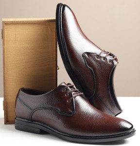 Zixer Leather Mid-Top Formal Shoes Men's/Office Leather Shoe For Men/Derby Formal Shoe Oxford For Men