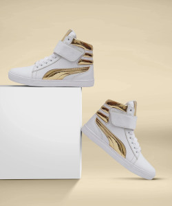 Shoe Island Stylish White Gold Leather Casual Shoes Boots Dance Sneakers For Men Dancing Shoes For Men